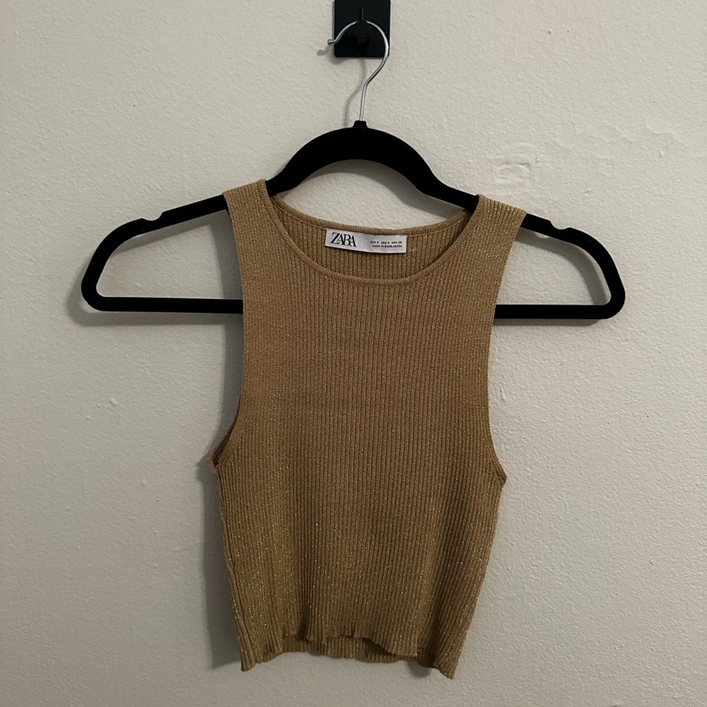ZARA Glittery Gold Tank